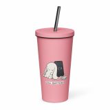 Low Battery Bunny – Insulated Tumbler with a Straw pink 20oz left — The Floppy Collection