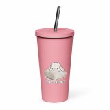 Too Soft For This – Insulated Tumbler with a Straw pink 20oz left — The Floppy Collection