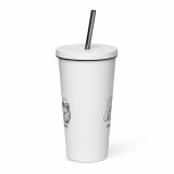 Small Panic Bunny – Insulated Tumbler with a Straw white 20oz back — The Floppy Collection
