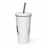 Low Battery Bunny – Insulated Tumbler with a Straw white 20oz front — The Floppy Collection