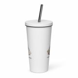 Too Soft For This – Insulated Tumbler with a Straw white 20oz front — The Floppy Collection