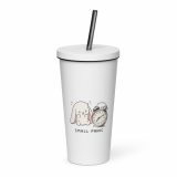 Small Panic Bunny – Insulated Tumbler with a Straw white 20oz right — The Floppy Collection