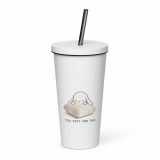 Too Soft For This – Insulated Tumbler with a Straw white 20oz right — The Floppy Collection