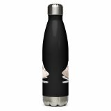 Too Soft For This – Stainless Steel Water Bottle black 17oz back — The Floppy Collection
