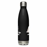 Low Battery Bunny – Stainless Steel Water Bottle black 17oz front — The Floppy Collection