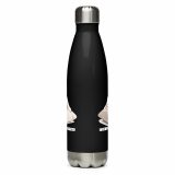 Too Soft For This – Stainless Steel Water Bottle black 17oz front — The Floppy Collection