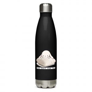 Too Soft For This – Stainless Steel Water Bottle black 17oz left — The Floppy Collection
