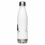 Low Battery Bunny – Stainless Steel Water Bottle white 17oz back — The Floppy Collection