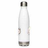 Small Panic Bunny – Stainless Steel Water Bottle white 17oz front — The Floppy Collection