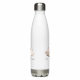 Too Soft For This – Stainless Steel Water Bottle white 17oz front — The Floppy Collection