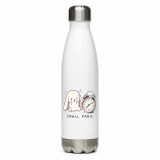 Small Panic Bunny – Stainless Steel Water Bottle white 17oz right — The Floppy Collection