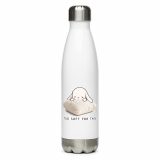 Too Soft For This – Stainless Steel Water Bottle white 17oz right — The Floppy Collection