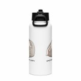 Emotionally Floppy – SS Water Bottle with Straw Lid white 32oz back — The Floppy Collection