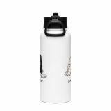Low Battery Bunny – SS Water Bottle with Straw Lid white 32oz back — The Floppy Collection