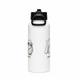 Small Panic Bunny – SS Water Bottle with Straw Lid white 32oz back — The Floppy Collection