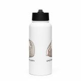 Emotionally Floppy – SS Water Bottle with Straw Lid white 32oz front — The Floppy Collection