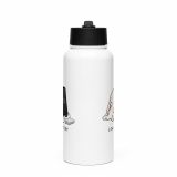 Low Battery Bunny – SS Water Bottle with Straw Lid white 32oz front — The Floppy Collection