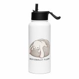 Emotionally Floppy – SS Water Bottle with Straw Lid white 32oz left — The Floppy Collection