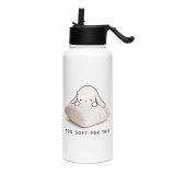 Too Soft For This – SS Water Bottle with Straw Lid white 32oz left — The Floppy Collection