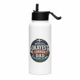 World’s Okayest Cornish Dad - Stainless steel water bottle with a straw lid