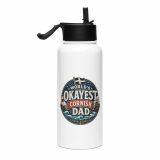 World’s Okayest Cornish Dad - Stainless steel water bottle with a straw lid