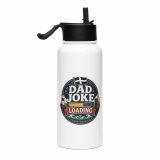 Dad Joke Loading - Stainless steel water bottle with a straw lid