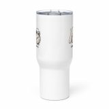 Small Panic Bunny – Travel Mug with a Handle white 25oz front — The Floppy Collection