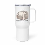 Emotionally Floppy – Cute Relatable Bunny Design - Travel mug with a handle