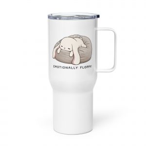 Emotionally Floppy – Travel Mug with a Handle white 25oz left — The Floppy Collection