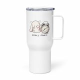 Small Panic Bunny – Travel Mug with a Handle white 25oz left — The Floppy Collection