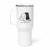 Low Battery Bunny – Travel Mug with a Handle white 25oz right — The Floppy Collection