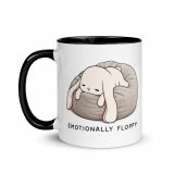 Emotionally Floppy – Mug with Color Inside black 11oz left — The Floppy Collection