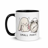 Small Panic Bunny – Mug with Color Inside black 11oz left — The Floppy Collection