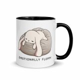 Emotionally Floppy – Cute Relatable Bunny Design - Mug with Color Inside