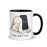 Low Battery Bunny – Mug with Color Inside black 11oz right — The Floppy Collection