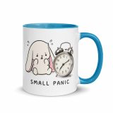 Small Panic Bunny – Mug with Color Inside blue 11oz right — The Floppy Collection