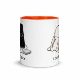 Low Battery Bunny – Mug with Color Inside orange 11oz front — The Floppy Collection