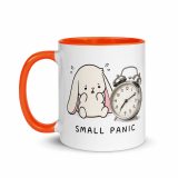Small Panic Bunny – Mug with Color Inside orange 11oz left — The Floppy Collection