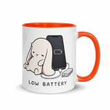 Low Battery Bunny – Mug with Color Inside orange 11oz right — The Floppy Collection