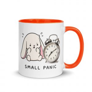 Small Panic Bunny – Mug with Color Inside orange 11oz right — The Floppy Collection