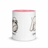 Small Panic Bunny – Mug with Color Inside pink 11oz front — The Floppy Collection