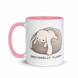 Emotionally Floppy – Mug with Color Inside pink 11oz left — The Floppy Collection