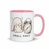 Small Panic Bunny – Mug with Color Inside pink 11oz right — The Floppy Collection
