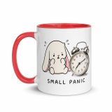 Small Panic Bunny – Mug with Color Inside red 11oz left — The Floppy Collection