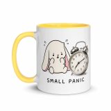 Small Panic Bunny – Mug with Color Inside yellow 11oz left — The Floppy Collection