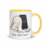 Low Battery Bunny – Mug with Color Inside yellow 11oz right — The Floppy Collection