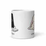 Low Battery Bunny – White Glossy Mug white 11oz front view — The Floppy Collection