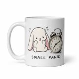 Small Panic Bunny Mug – White Glossy Mug white 11oz handle on left — The Floppy Collection