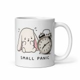 Small Panic Bunny Mug – White glossy mug