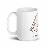 Low Battery Bunny – White Glossy Mug white 15oz handle on left — The Floppy Collection